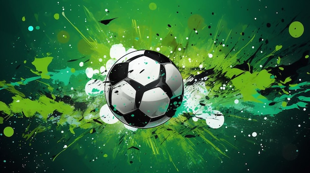 Foto bola de futebol em chamas de fogo ardente generative ai