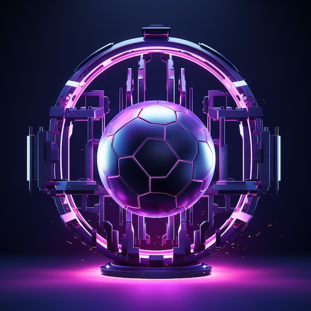 bola de futebol neon 3D