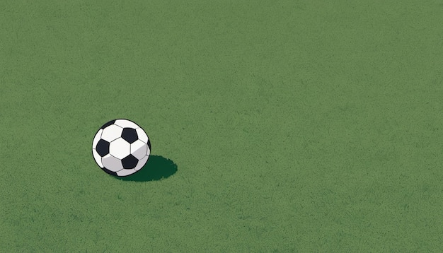 bola de futebol no campo verde com uma bola branca