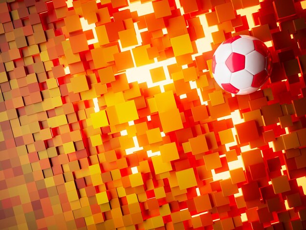 Foto bola de futebol objeto 3d ilustração 3d fundo gráfico elemento esporte cenário abstrato