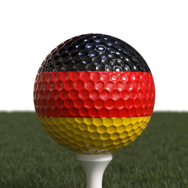 Bola de golfe com a bandeira da Alemanha