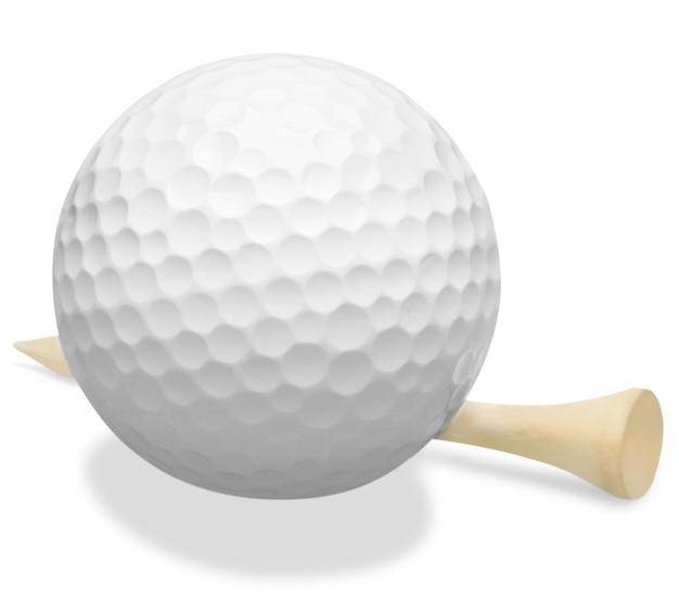 bola de golfe com um tee de golfe