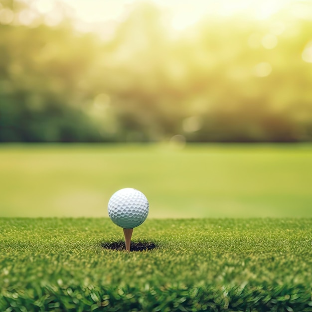 Foto bola de golfe numa relva verde