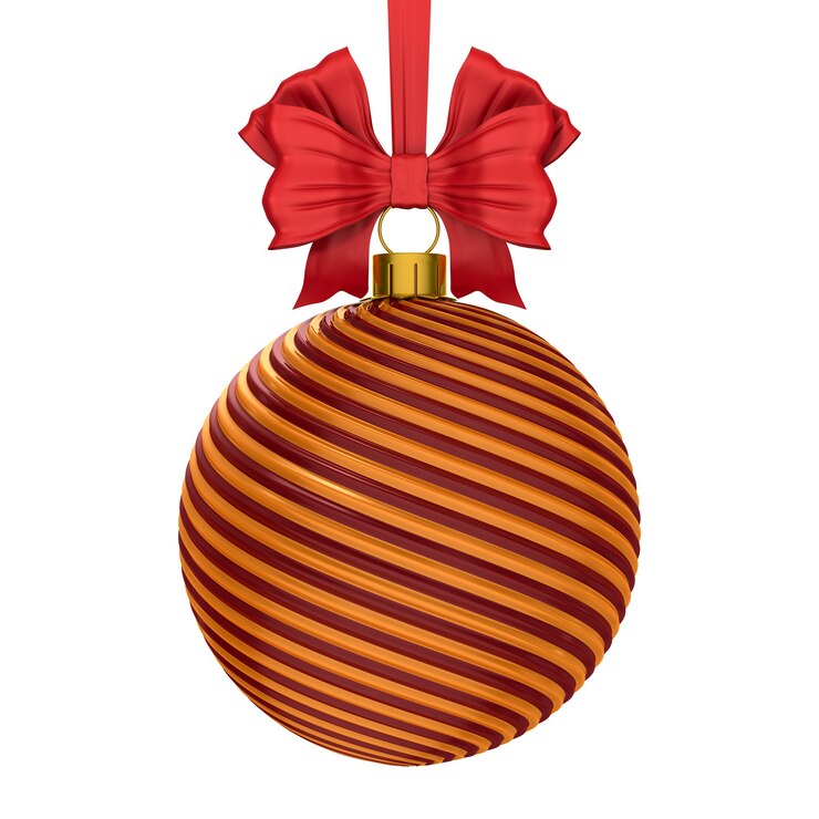 Foto bola de natal em fundo branco. ilustração 3d isolada
