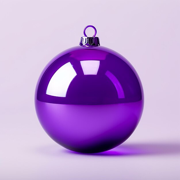 Foto bola de natal em fundo pastel vista superior plana com espaço de cópia