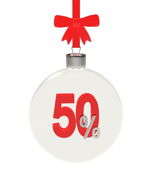 Bola de Natal transparente com 50 por cento