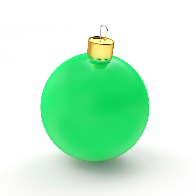 Bola de natal verde em branco