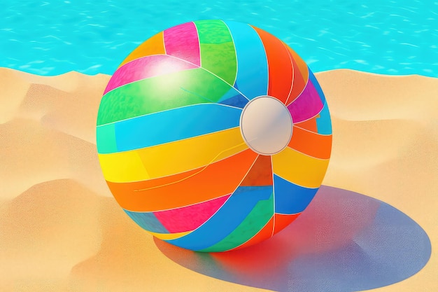 Foto bola de praia cores vibrantes vibrações de verão fundo vibrante