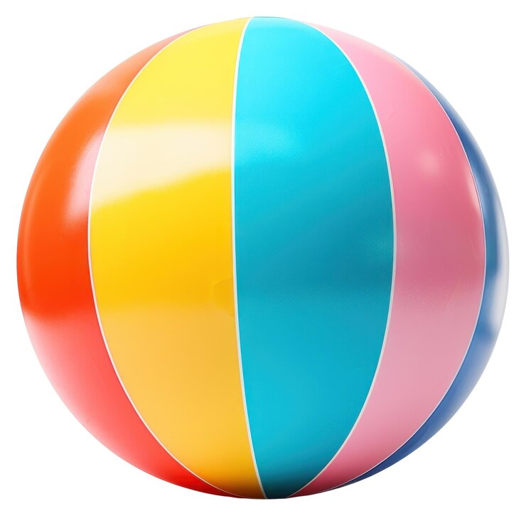Foto bola de praia listrada colorida da png