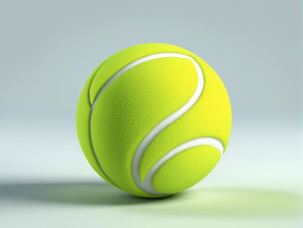 Bola de tênis com um padrão incomum em um fundo branco é uma ilustração 3D isolada