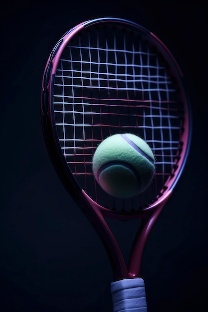 Bola de tênis e raquete AI gerada