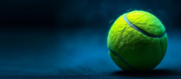 Bola de ténis em quadra de tênis azul o conceito de um estilo de vida desportivo