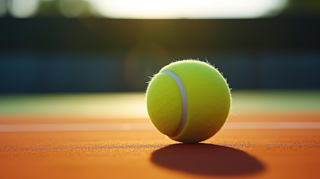 Foto bola de ténis no campo.