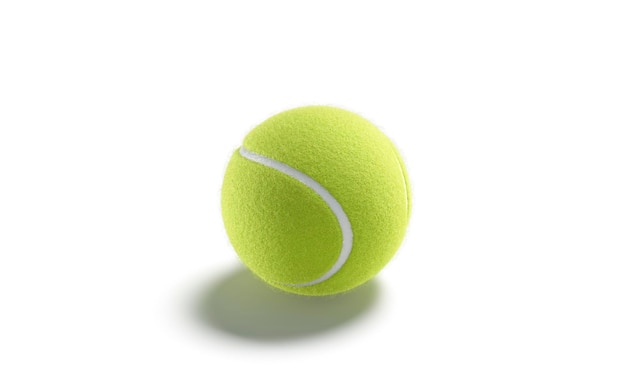 Bola de tênis verde. Bola redonda fibrosa para torneio de tênis. Bola de fuzz esportiva para raquete.
