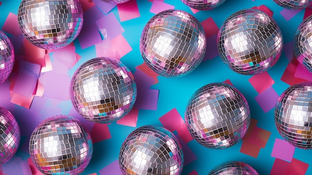 bola de discoteca cerrar patrón de fiesta con confeti