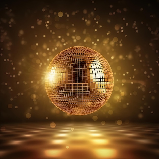 Una bola de discoteca dorada con la letra g