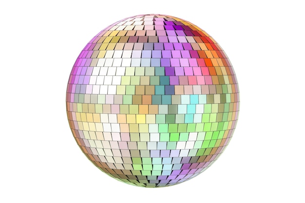 Bola de discoteca de espejo con tijeras renderización 3D