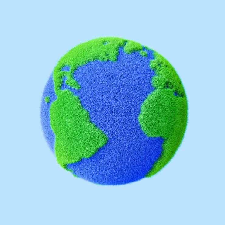 Bola em forma de globo contra um fundo azul claro