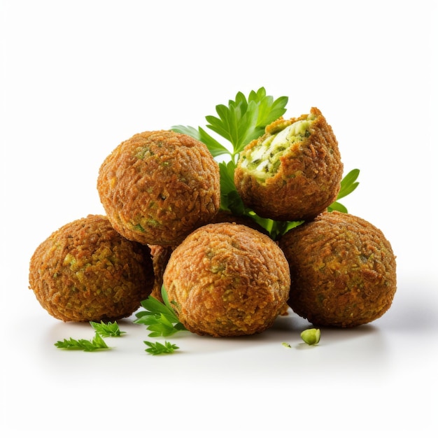 Bola de falafel en el plato