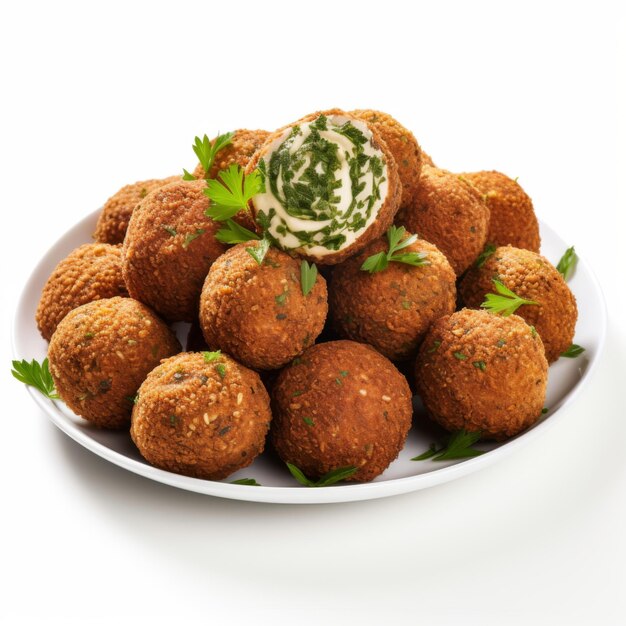 Bola de falafel en el plato