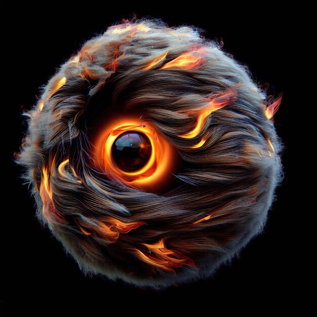 Una bola de fuego con llamas y llamas en ella