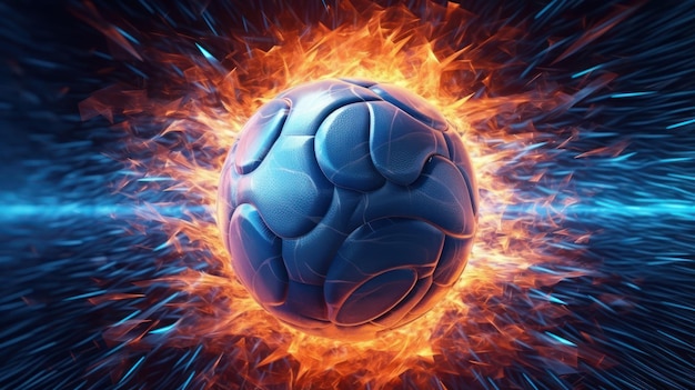 Una bola con fuego y llamas