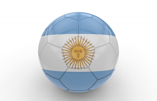 Bola futebol, com, bandeira argentina