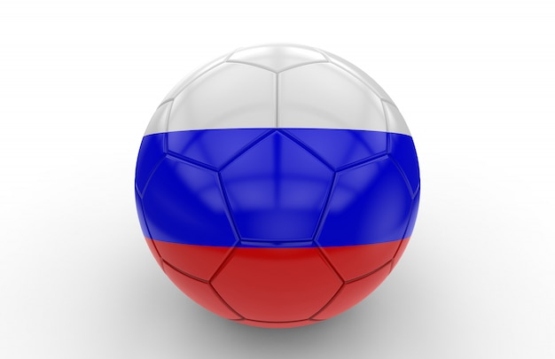 Bola futebol, com, bandeira russa