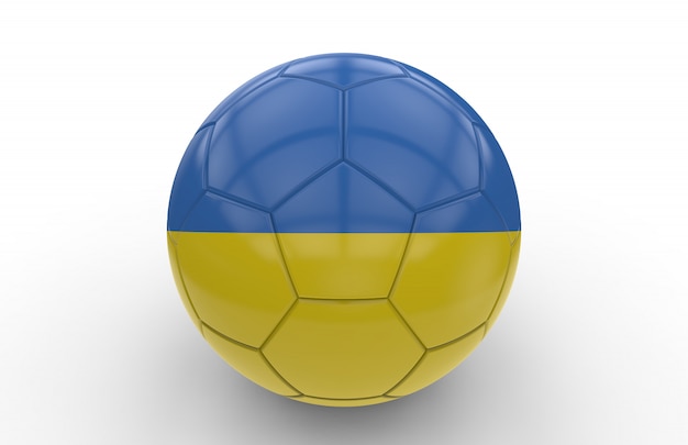 Bola futebol, com, ukrainian, bandeira