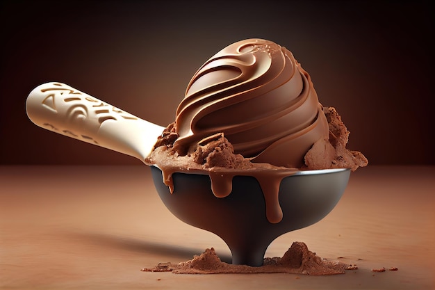 Bola de helado de chocolate Generative Ai