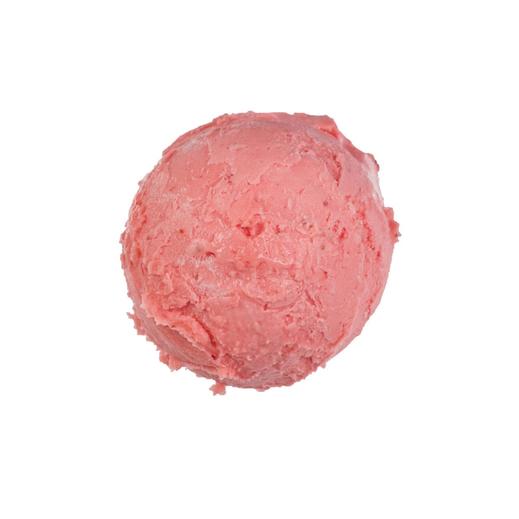 Foto bola de helado de fresa foto de alta resolución