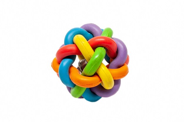 Bola de juguete de goma multicolor aislado