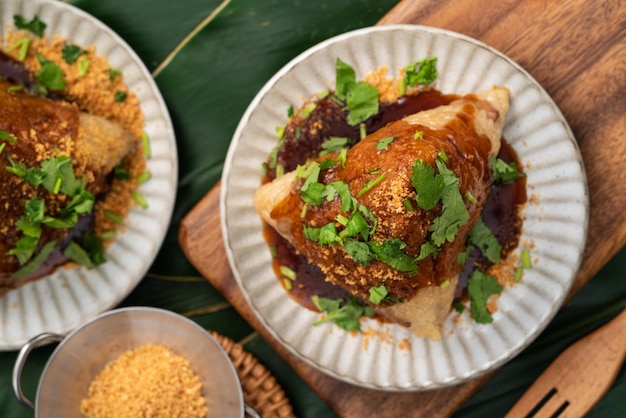 Bola de masa de arroz vegetariana zongzi vegetal para la comida del Festival del Bote del Dragón de Duanwu