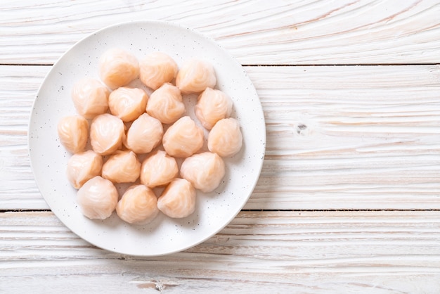 Foto bola de masa hervida al vapor del camarón chino