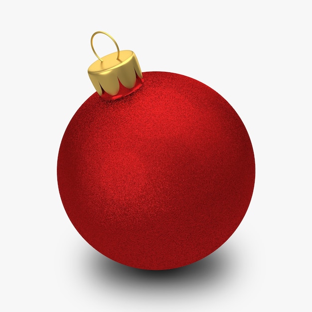 Foto bola de navidad roja aislada sobre fondo blanco concepto de decoración de navidad