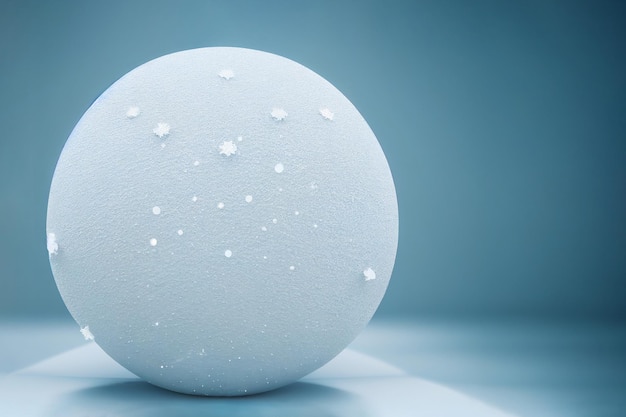 Bola de nieve blanca sobre fondo azul degradado Arte generado por Ai