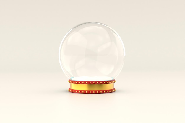 Bola de nieve de Navidad blanca 3d Glass 2023