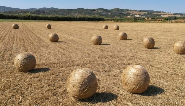 Bola de paja en el campo en España