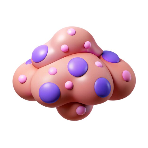 una bola rosa y azul de puntos está hecha por puntos rosados y azules