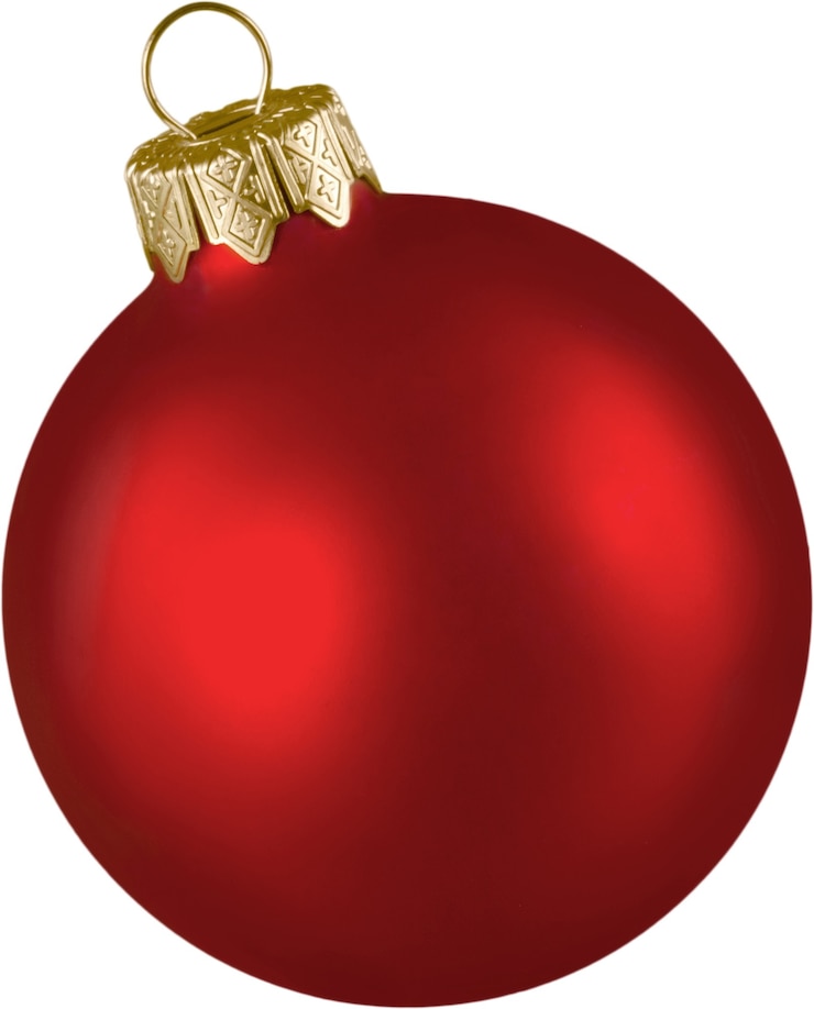 Foto bola vermelha de natal isolada no fundo branco