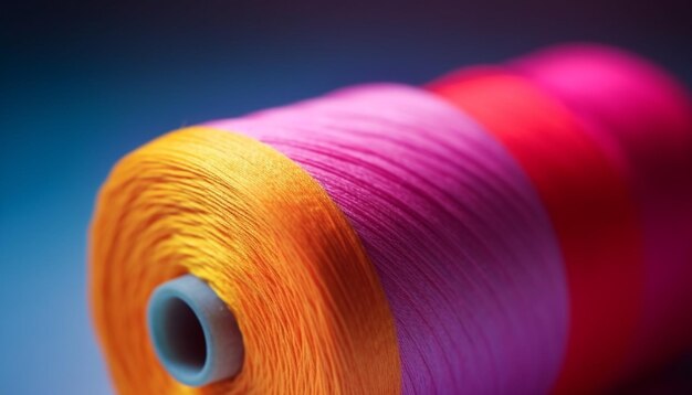 Una bola vibrante de hilo multicolor para coser y bordar generada por inteligencia artificial