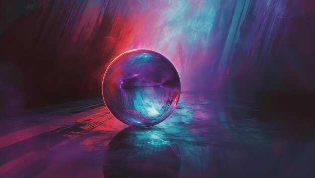 Una bola de vidrio cristalino