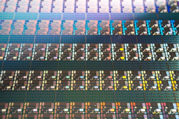 Bolacha de silício para fabricação de semicondutores de circuito integrado