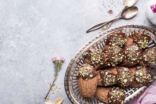 Bolachas de chocolate caseiras Madeleine