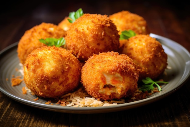 Bolas de arroz Arancini con zanahoria y queso