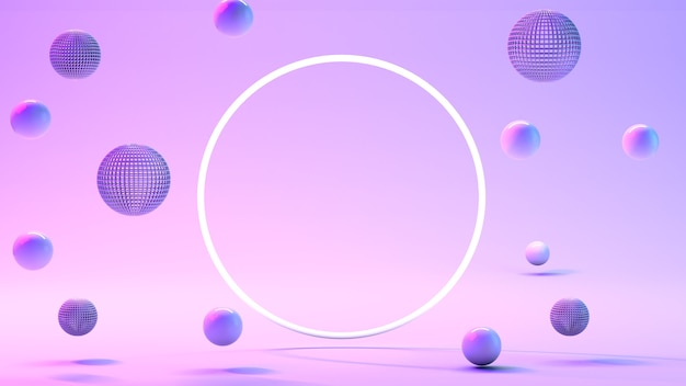 Bolas azules, burbujas azules sobre un fondo rosa.