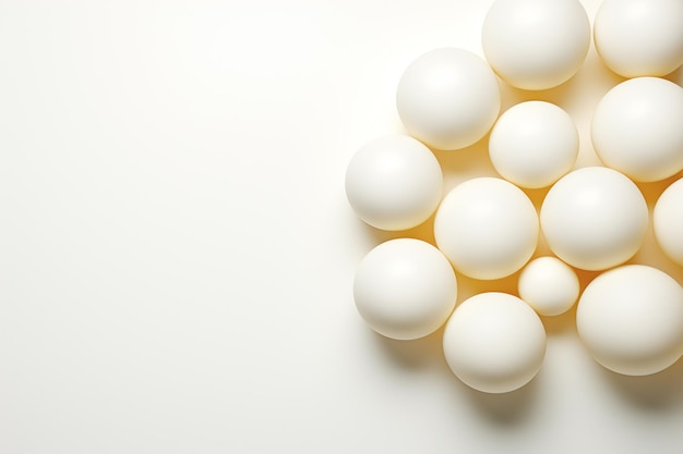 Bolas brancas em um fundo branco 3D renderização 3D ilustração