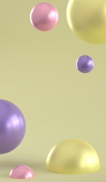 Bolas de colores suaves Fondo abstracto Ilustración de procesamiento 3d Ilustración 3D