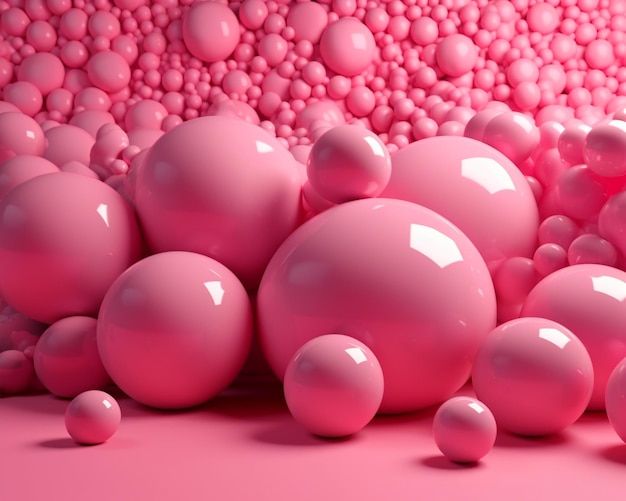 Bolas cor-de-rosa sobre um fundo rosa