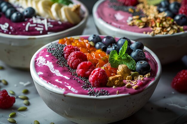 Foto bolas de açaí vibrantes